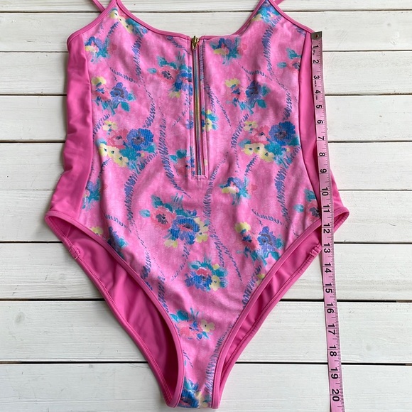 NWOT LoveShackFancy x Beach Riot Cheryl One Piece Bathing Suit Pink size L - Picture 9 of 11